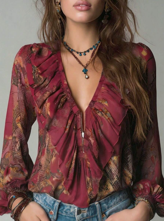 Blusa escote en V Florence