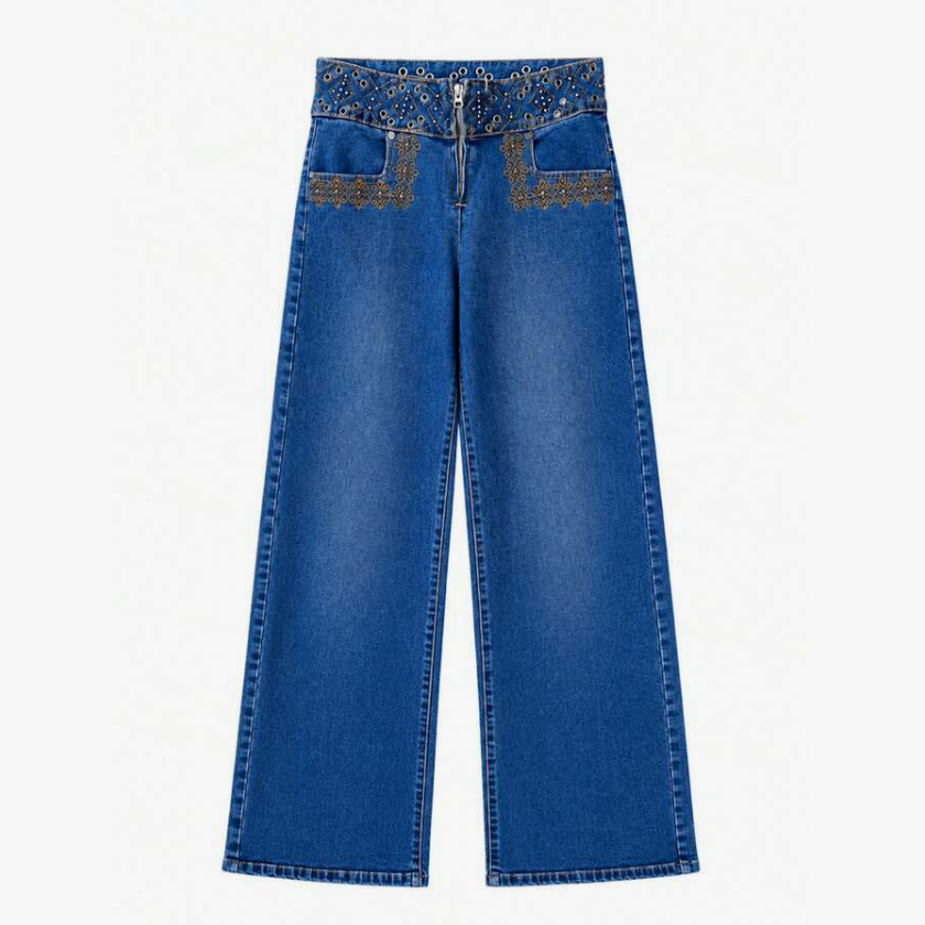 Pantalones vaqueros con bordado Gabriella