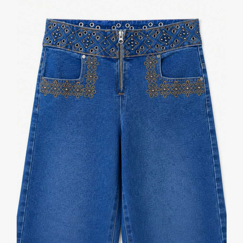 Pantalones vaqueros con bordado Gabriella