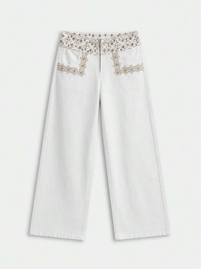 Pantalones vaqueros con bordado Gabriella