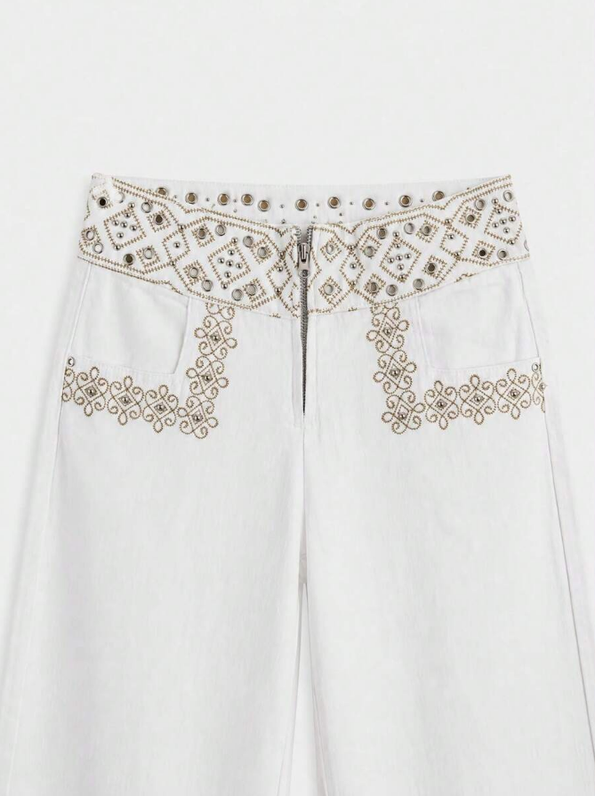 Pantalones vaqueros con bordado Gabriella