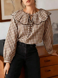 Blusa volantes a cuadros Nataly
