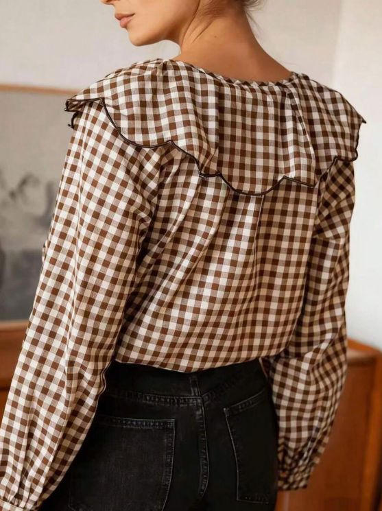 Blusa volantes a cuadros Nataly