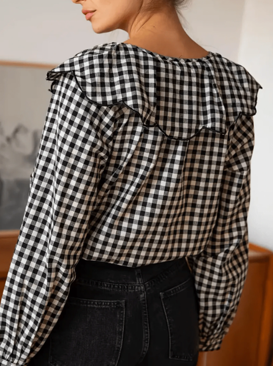 Blusa volantes a cuadros Nataly