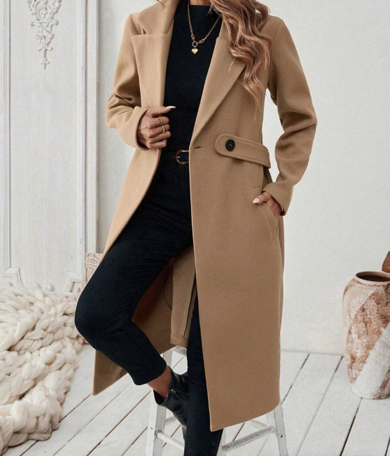 Gabardina cuello en pico Solène
