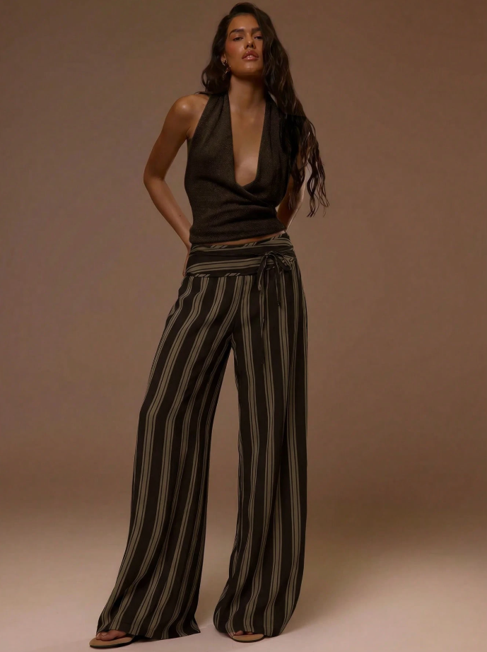 Pantalón ancho a rayas Inés