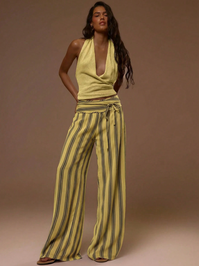 Pantalón ancho a rayas Inés