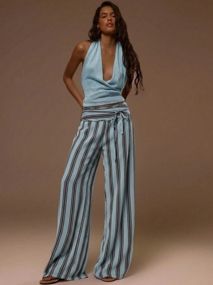 Pantalón ancho a rayas Inés
