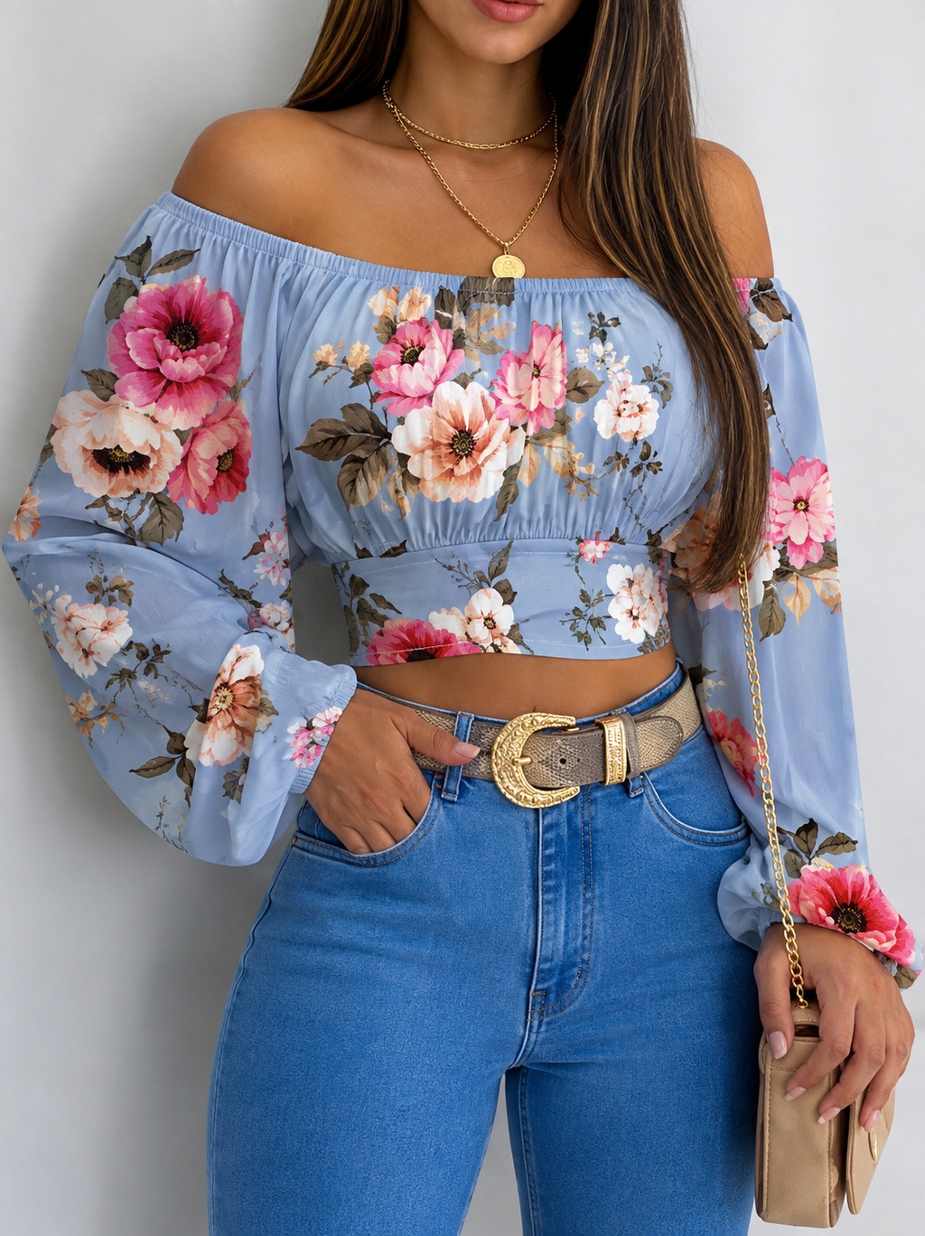 Top holgado Apolline hombros descubiertos