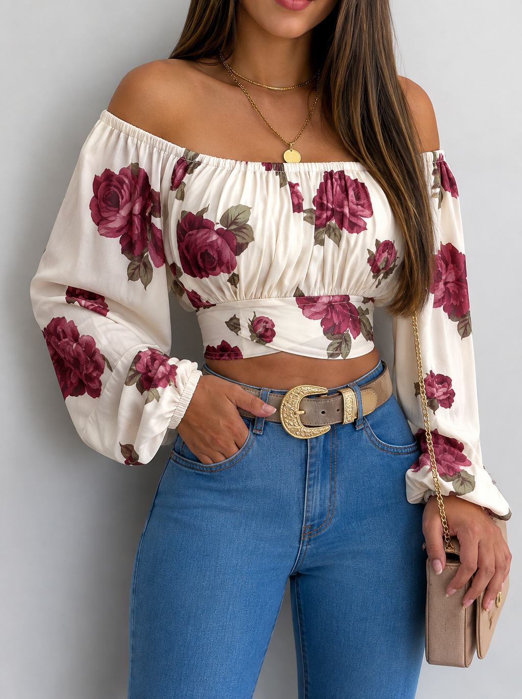 Top holgado Apolline hombros descubiertos